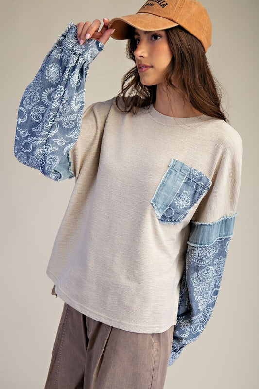 Easel Bandana Print Pullover