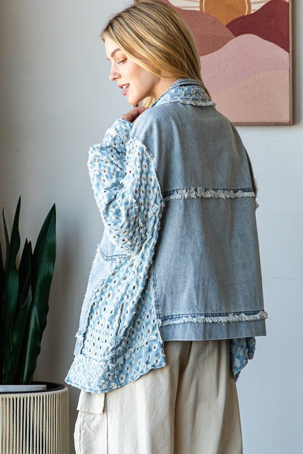 Oli & Hali Contrast Sleeve Denim Jacket