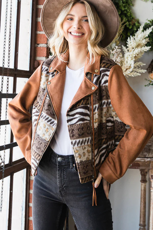 Oli & Hali Suede Moto Jacket