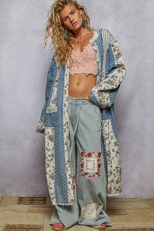 POL Denim Patchwork Jacket