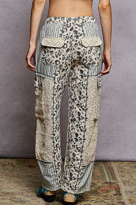 POL Patchwork Wide Leg Pants