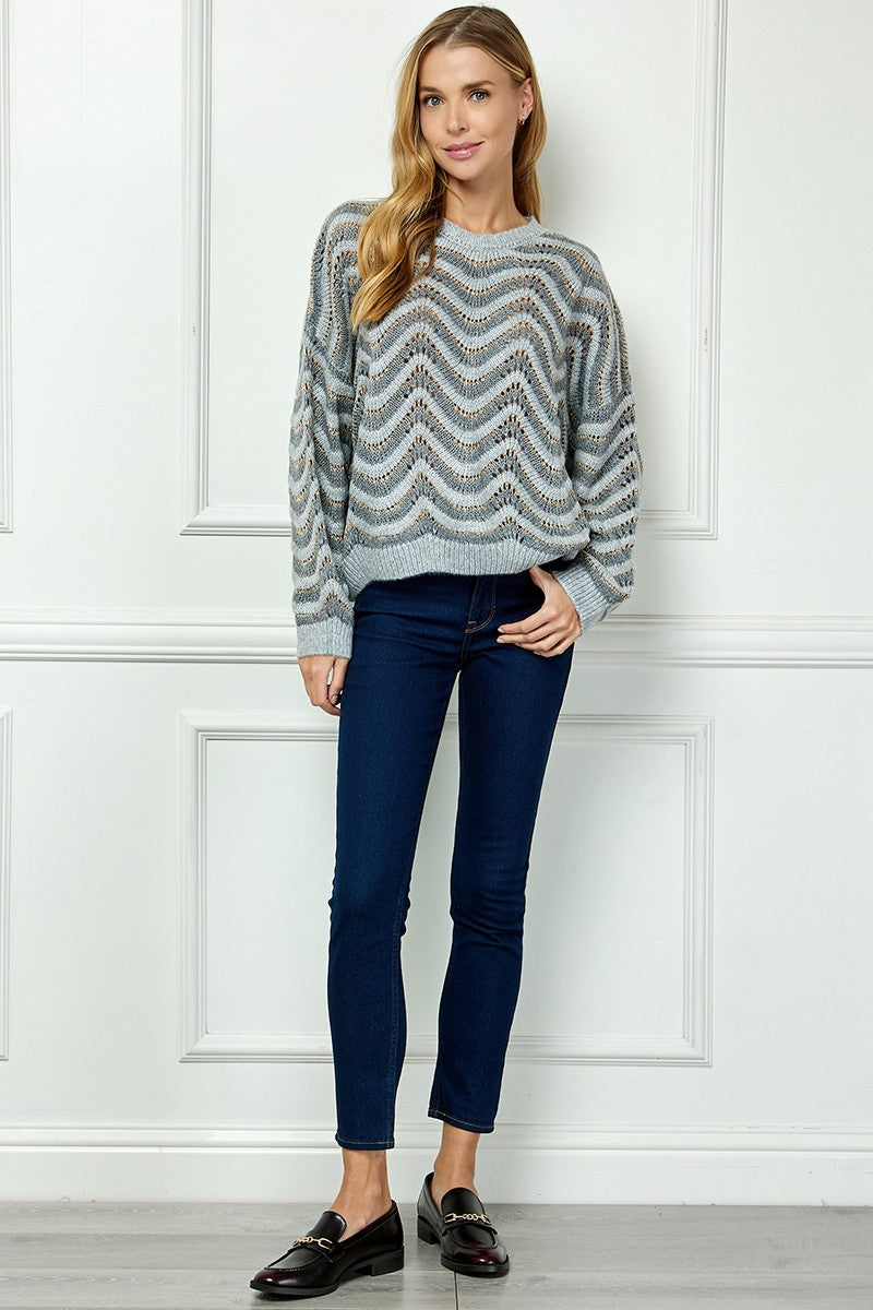 Wavy Striped Sweater