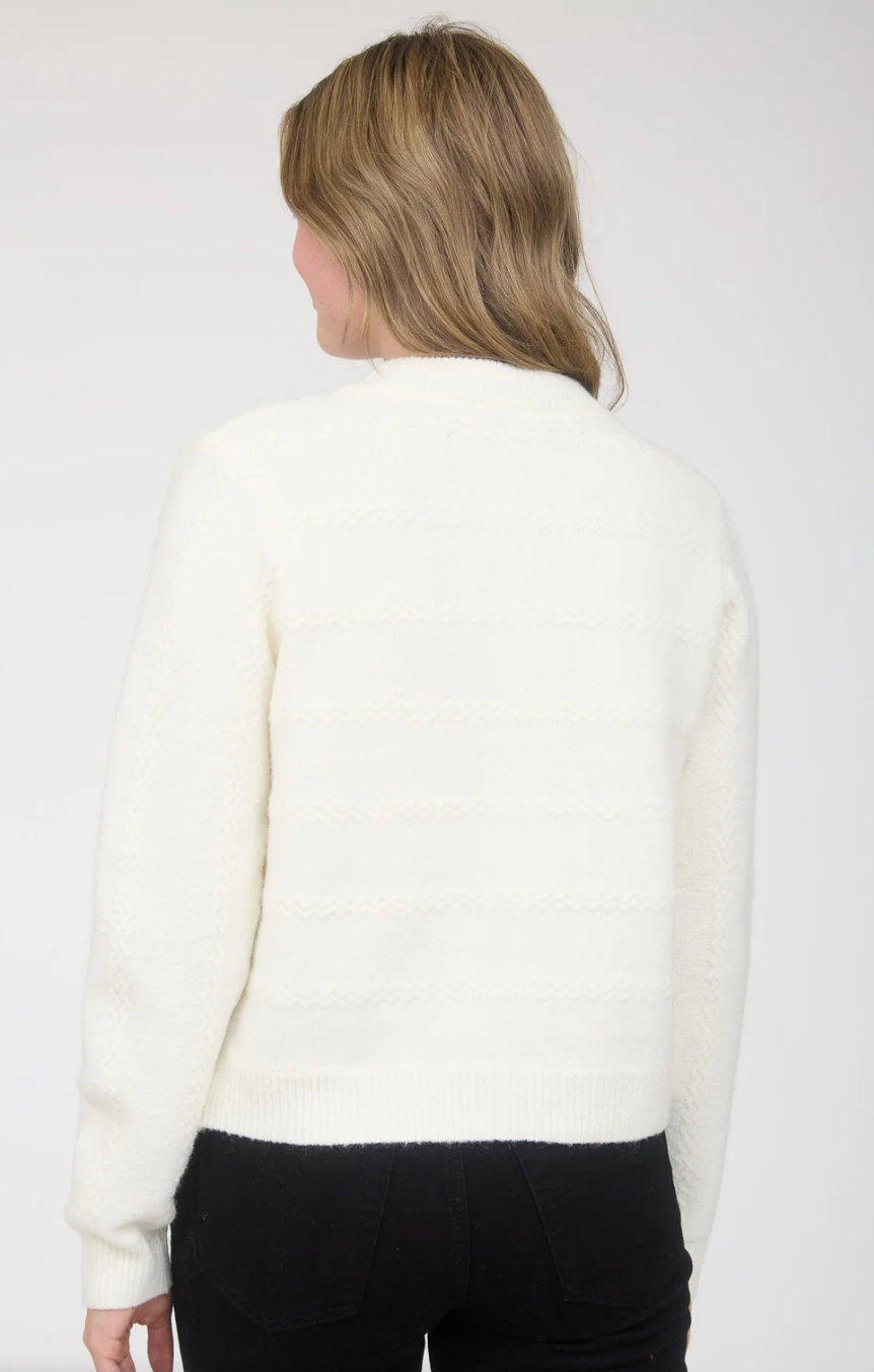 Scarf Neck Cardigan - Ivory