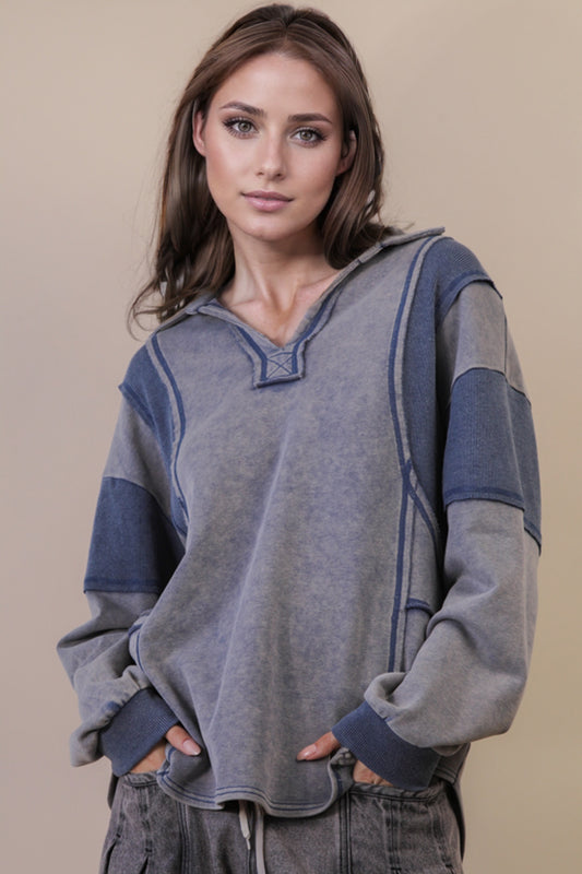 PREMIUM Mineral Wash Terry Knit Top