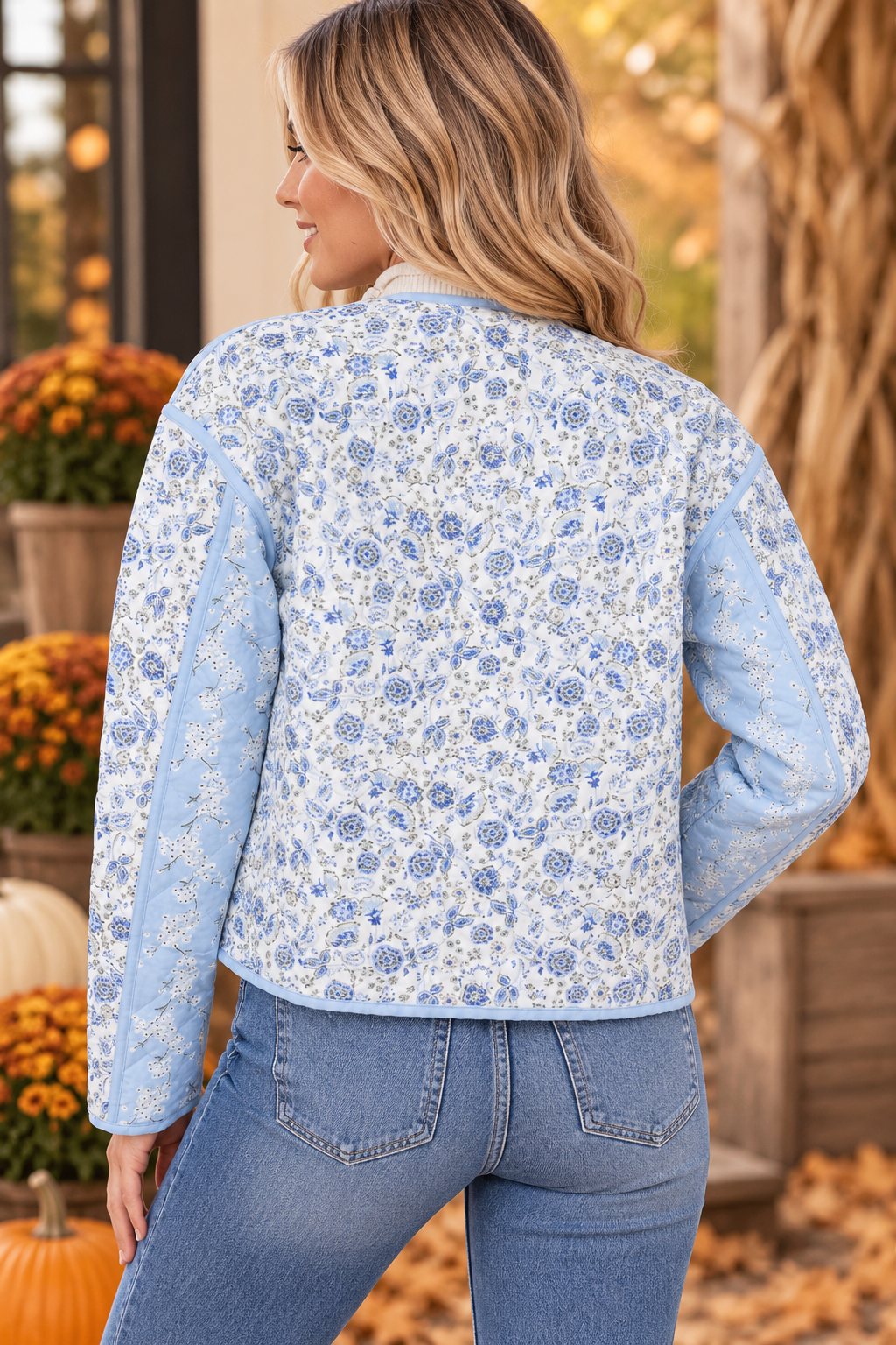 Blue Meadow Quilted Jacket
