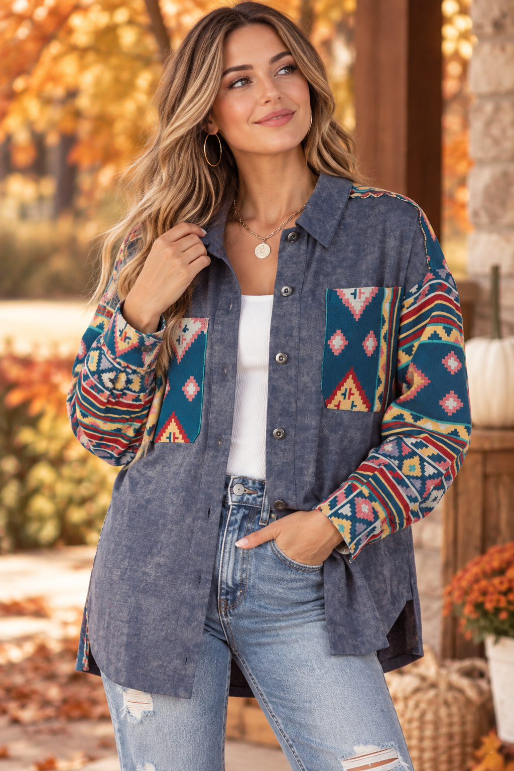 Canyon Trails Aztec Shacket
