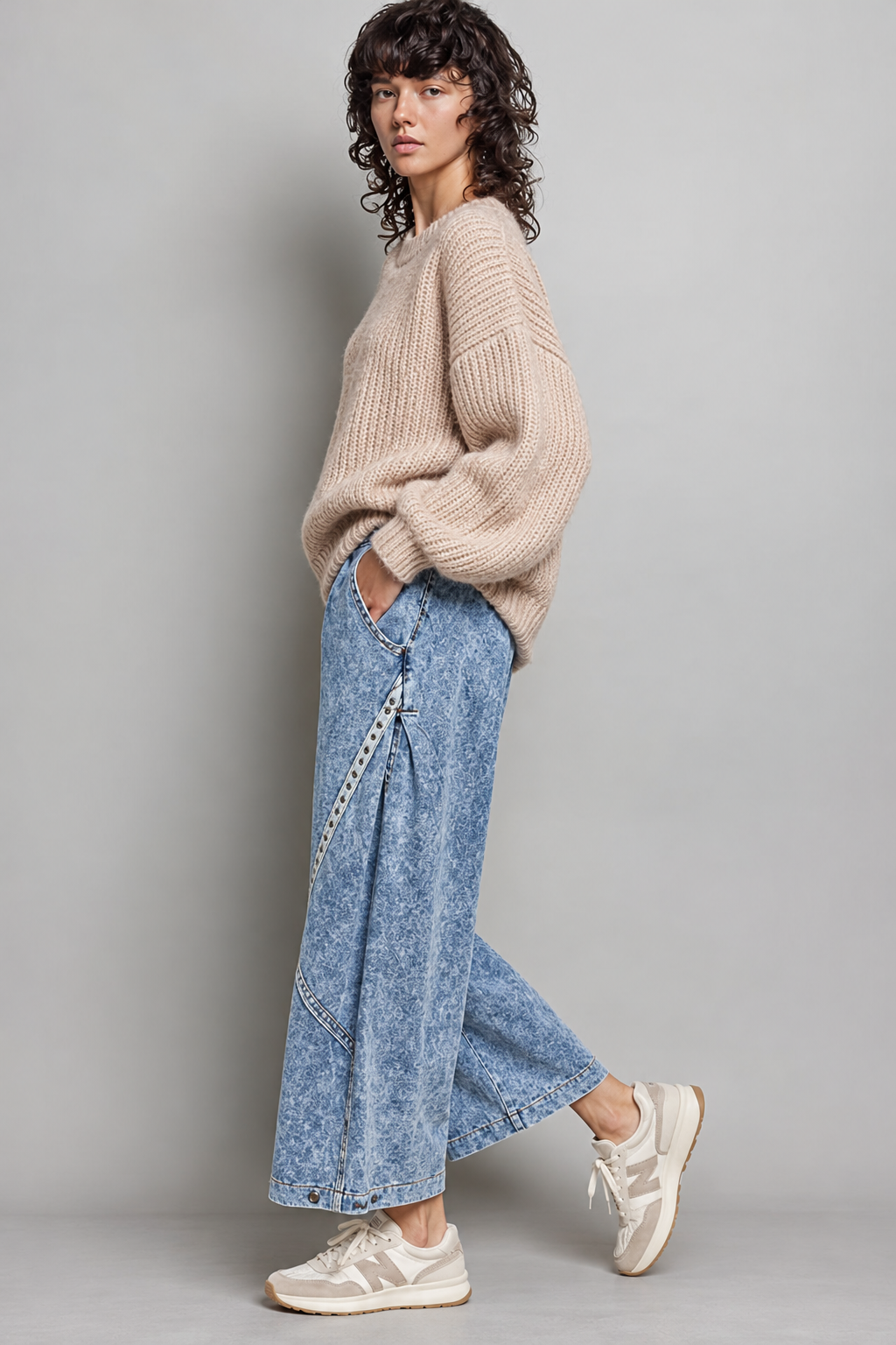 POL Rebel Edge Studded Wide Leg Pants