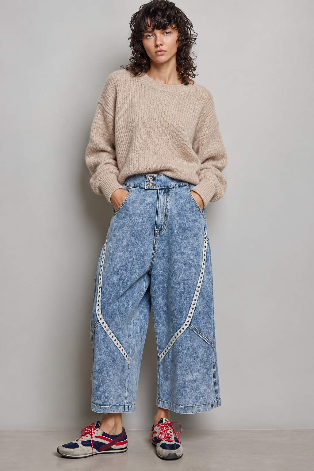 POL Rebel Edge Studded Wide Leg Pants