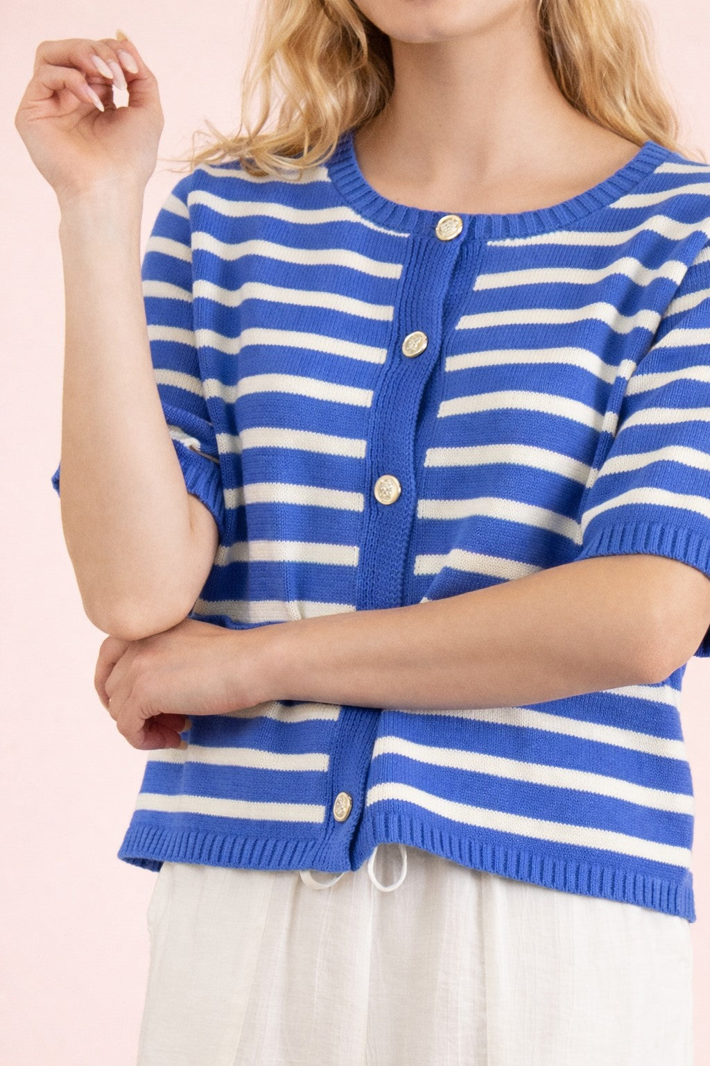 Shoreline Stripe Sweater Blue