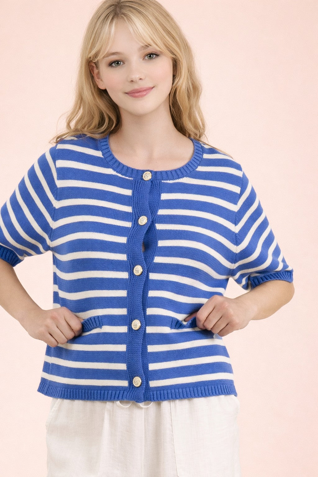 Shoreline Stripe Sweater Blue