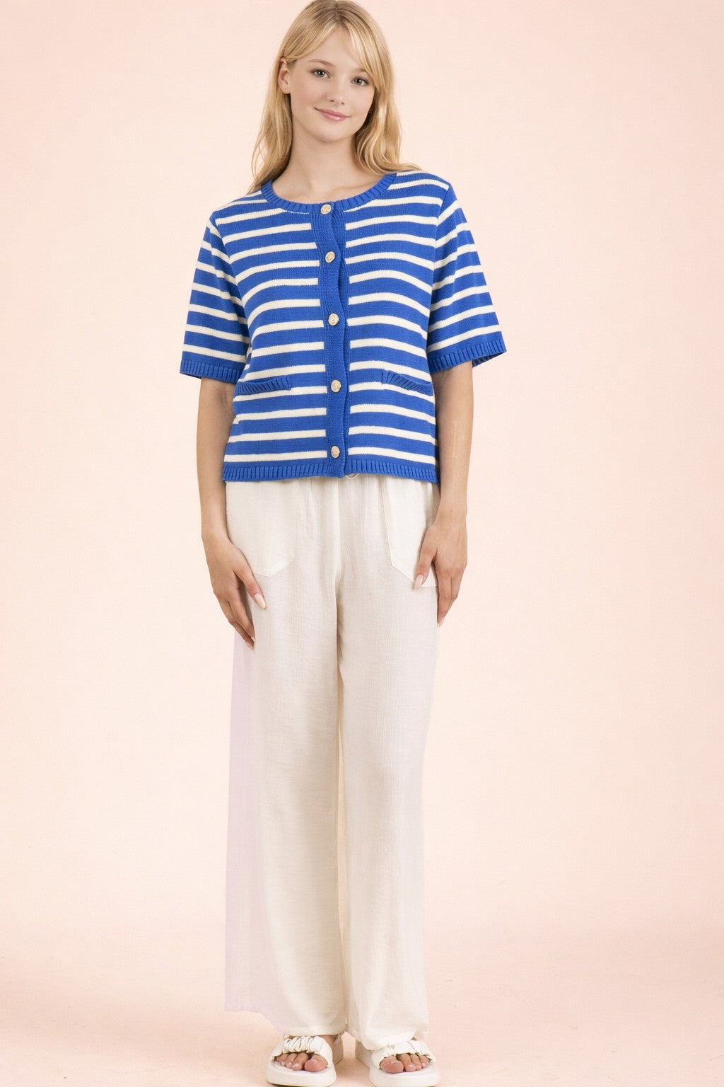 Shoreline Stripe Sweater Blue