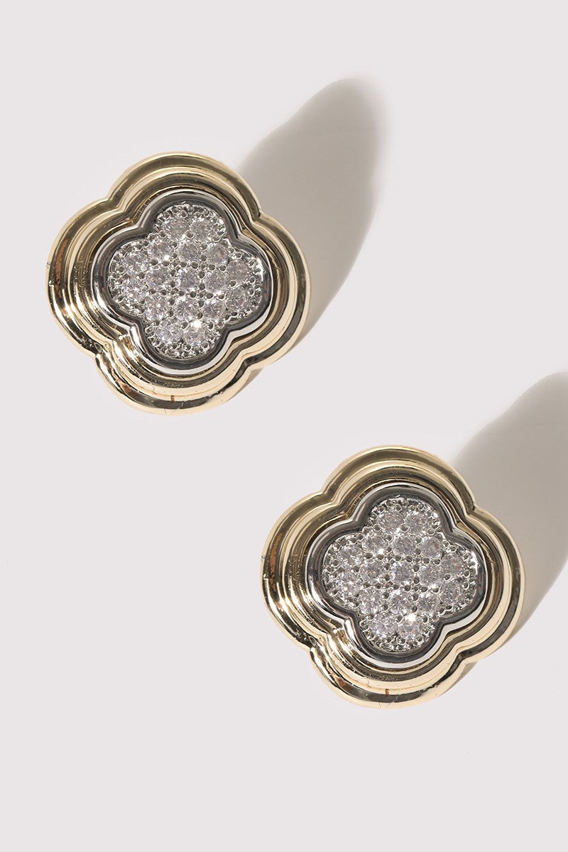 Golden Clover Sparkle Studs