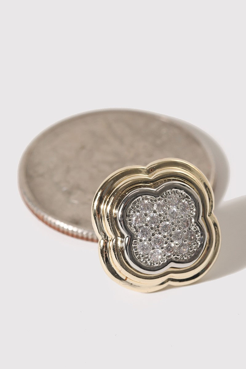 Golden Clover Sparkle Studs