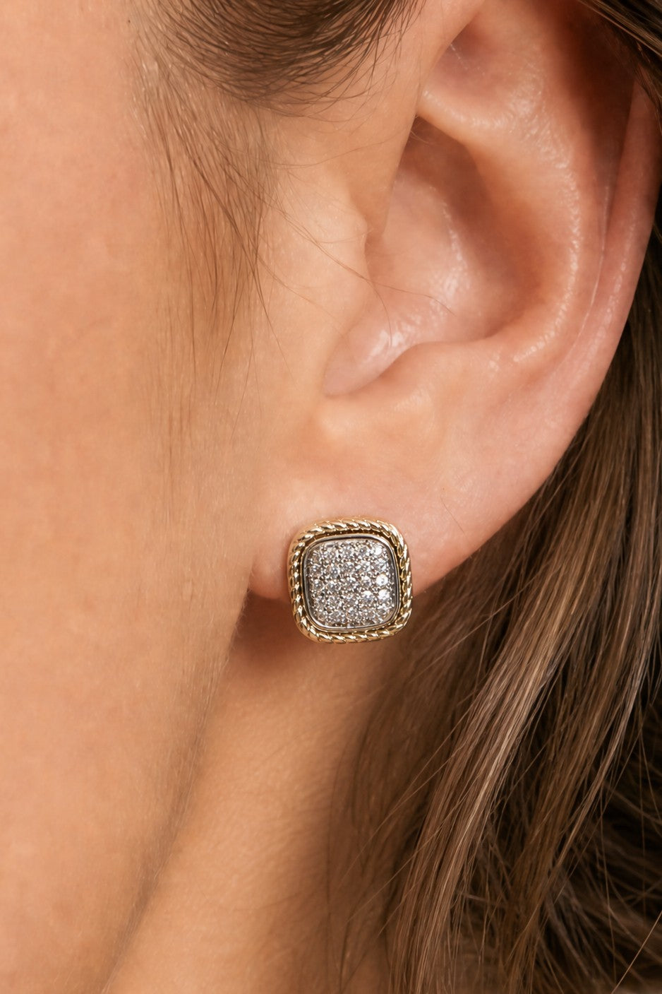 Luxe Cushion Sparkle Studs