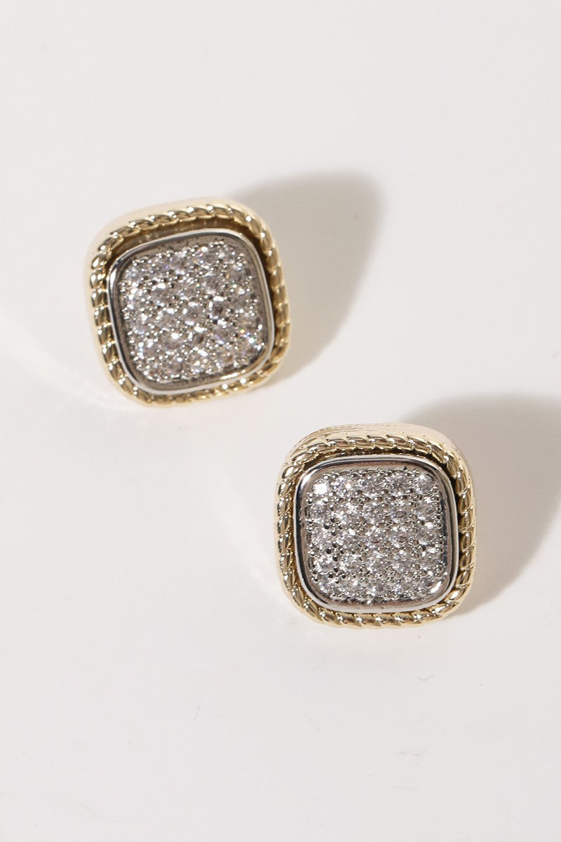 Luxe Cushion Sparkle Studs