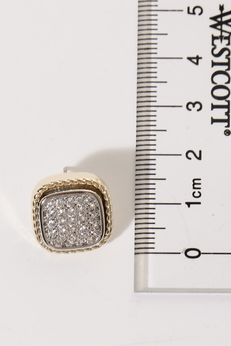 Luxe Cushion Sparkle Studs