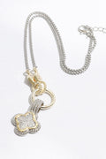 Two-Tone Clover Charm Necklace