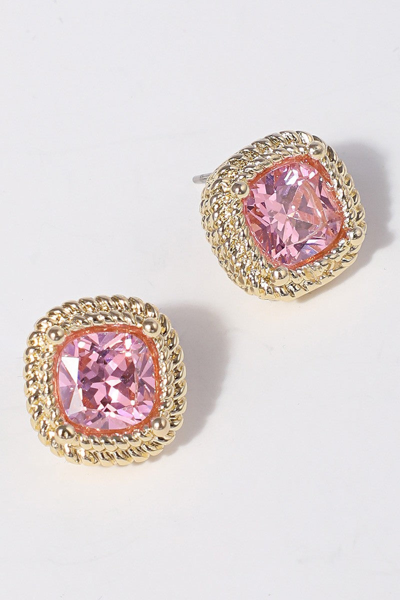 Golden Halo CZ Studs