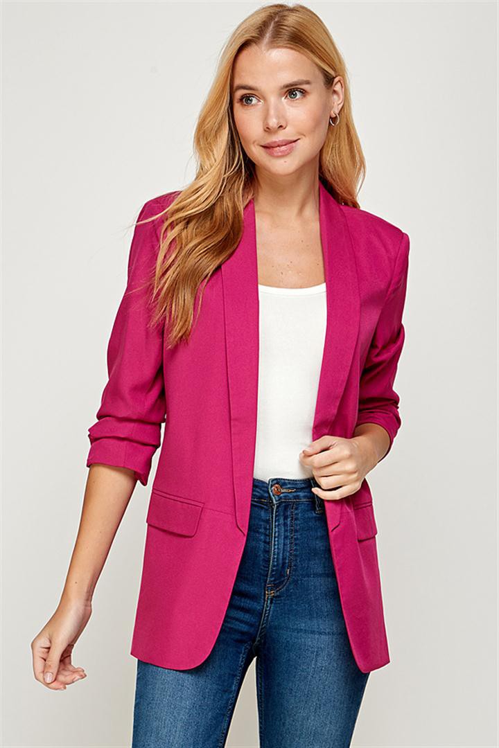 City Chic Blazer - Fuschia