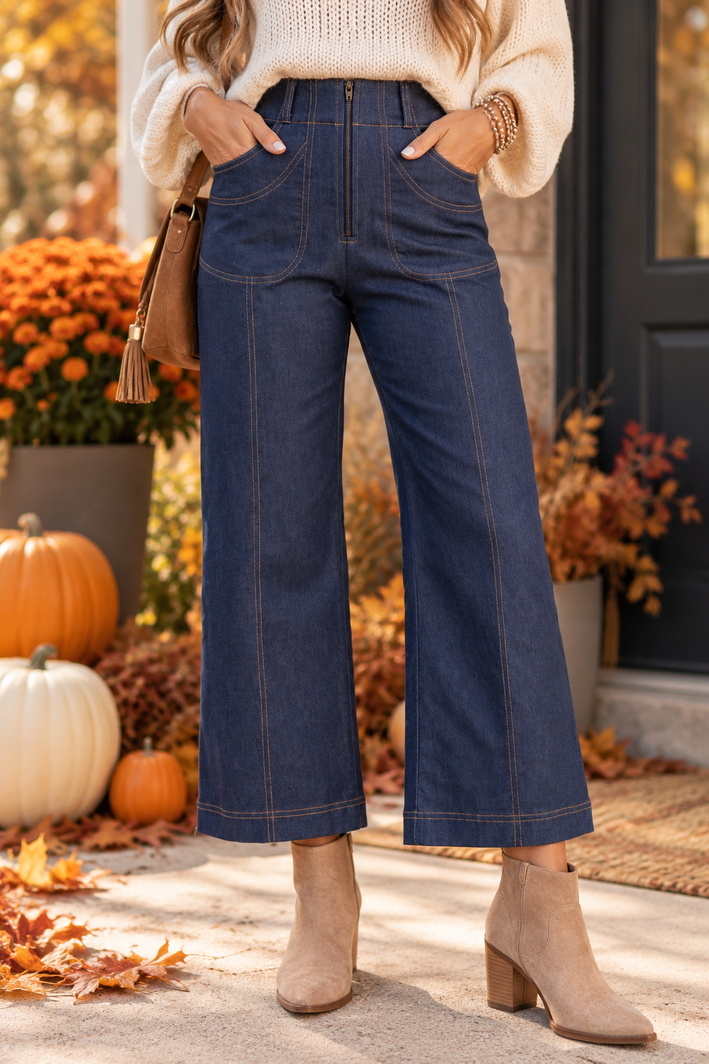 Autumn Indigo Wide-Leg Jeans