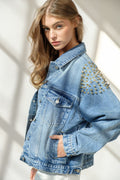 Shoulder Studded Denim Jacket