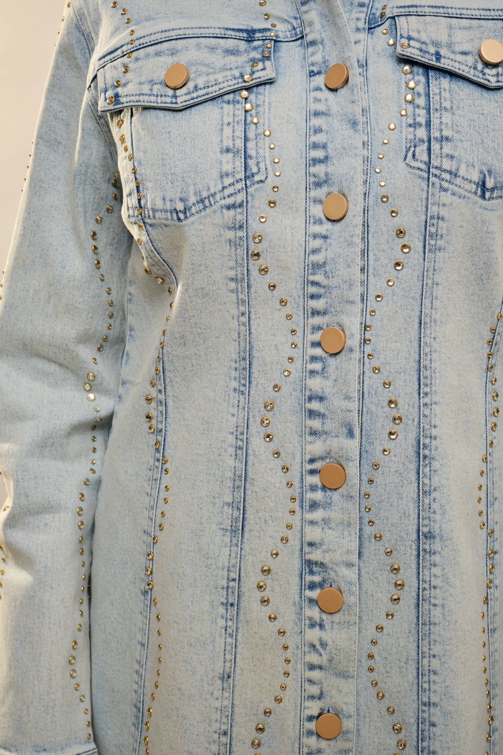 The Stella Rhinestone Denim Dress