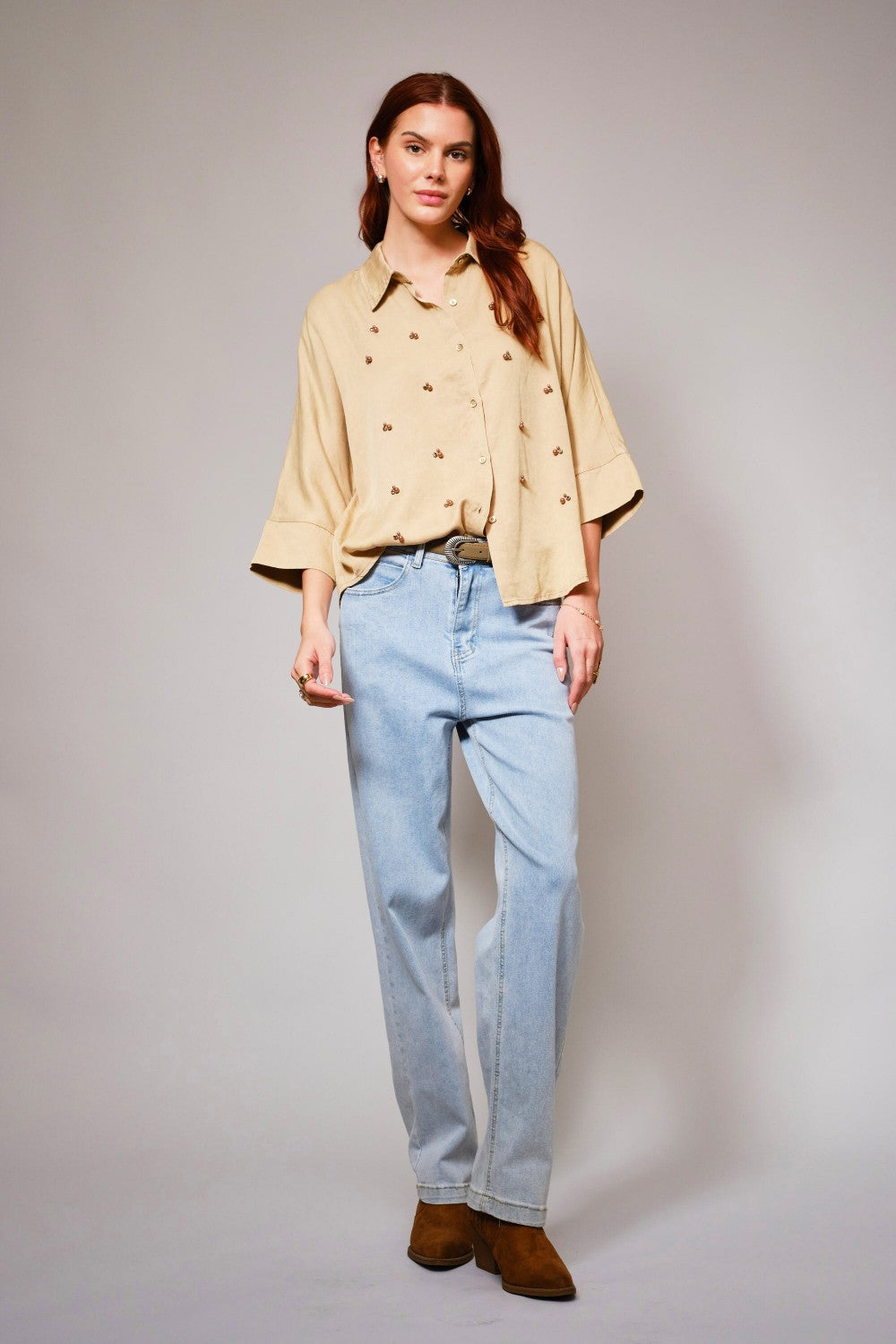 The Livia Pearl Chambray Top