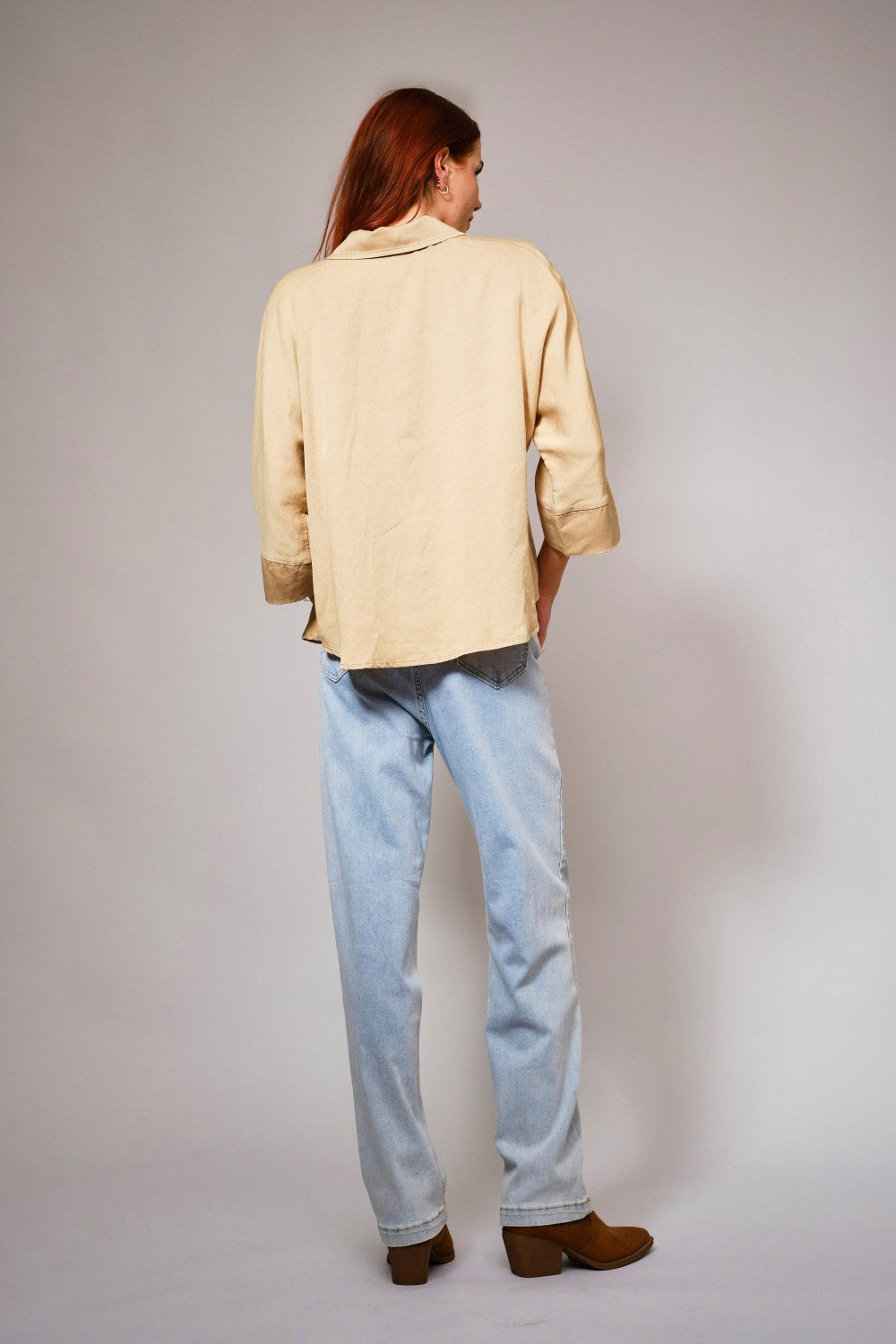 The Livia Pearl Chambray Top