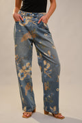 Floral Print Jeans