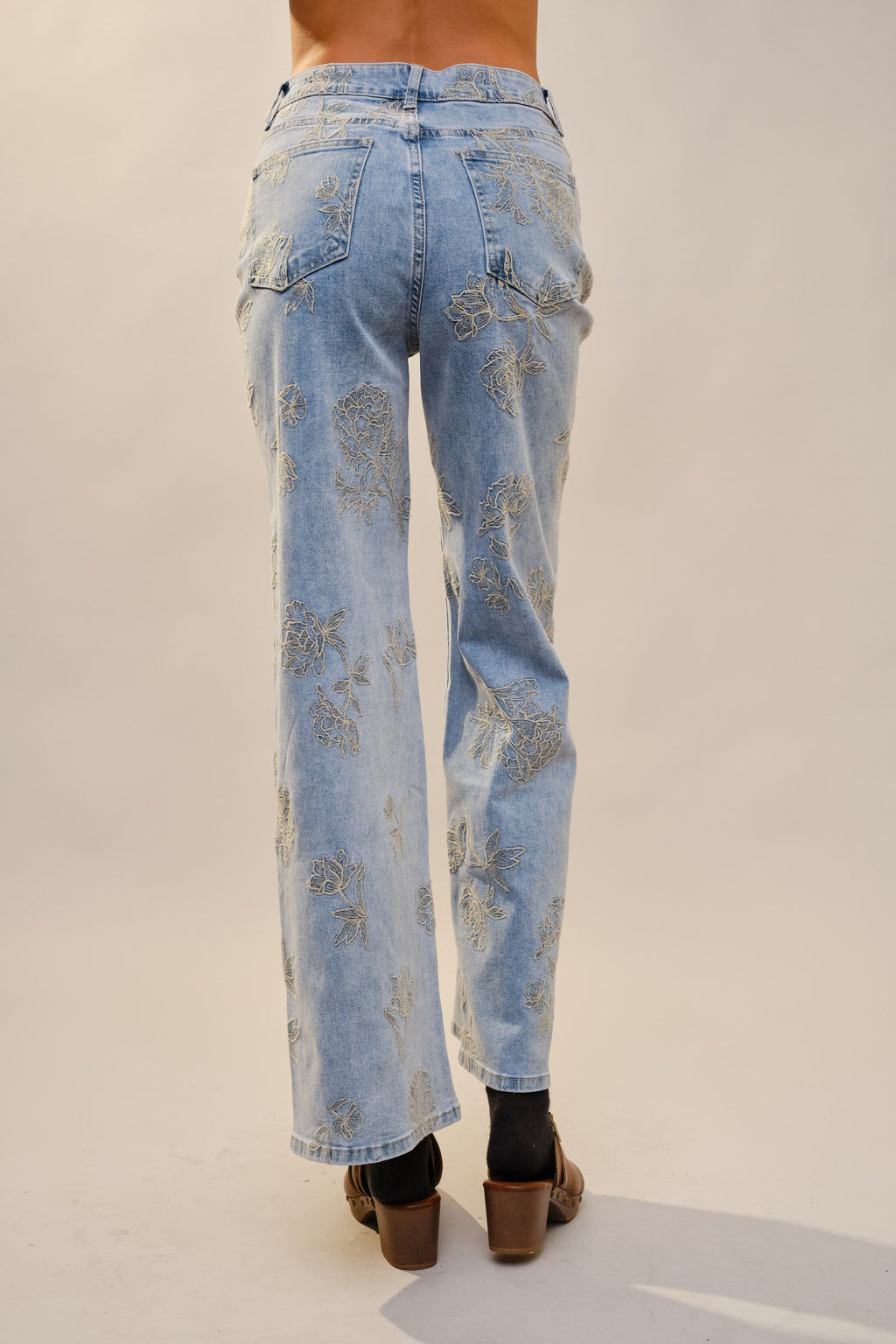 Floral Embroidered Jeans