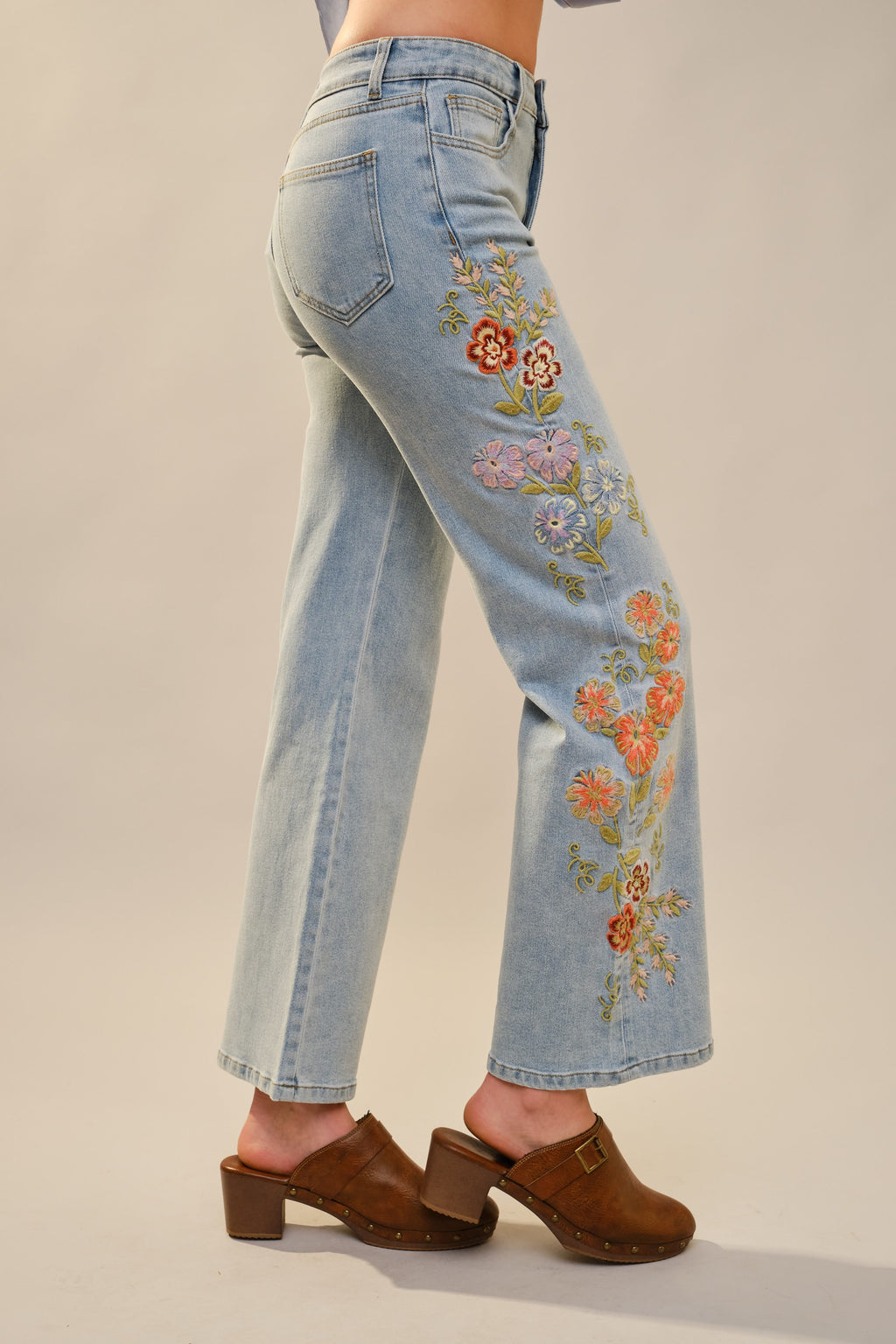 Floral Embroidered Jeans