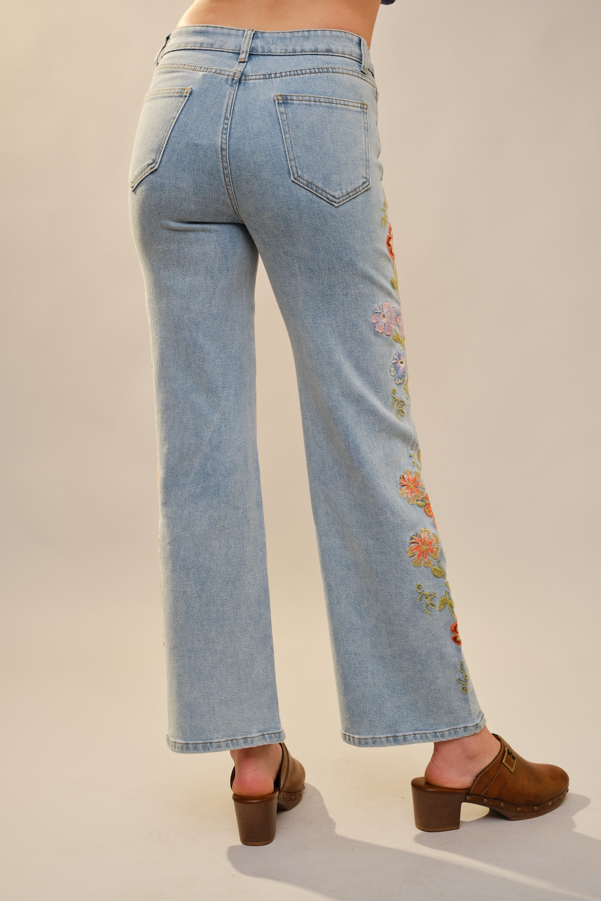 Floral Embroidered Jeans
