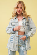 Distressed Oversize Denim Jacket