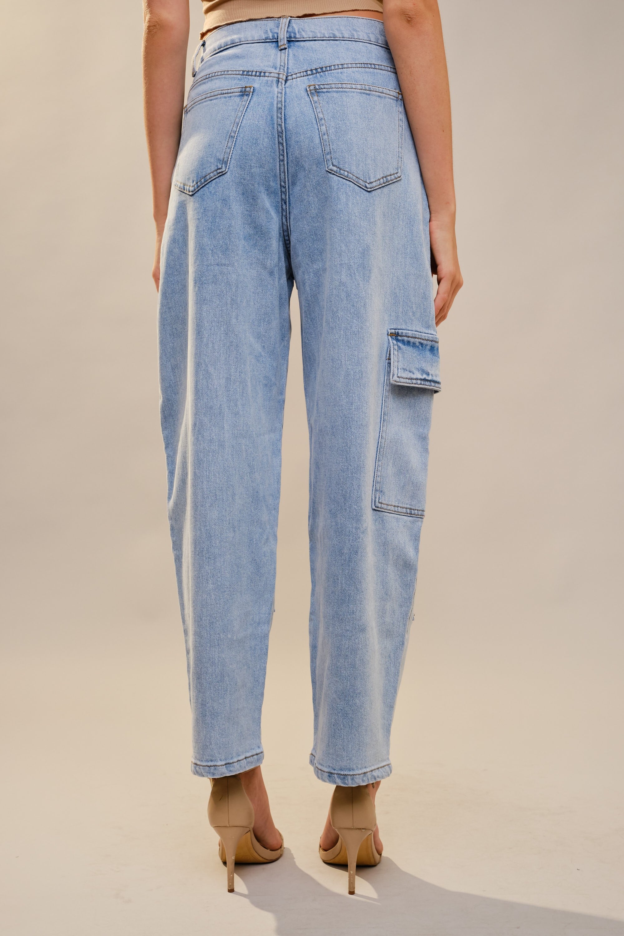 Embroidered Cargo Jeans