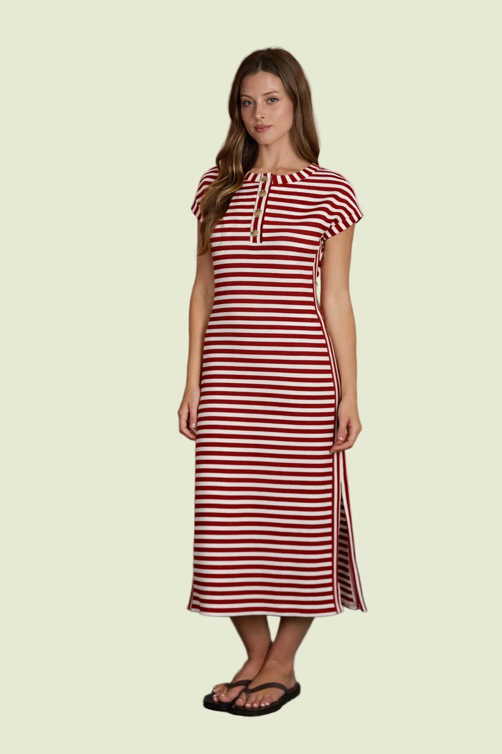 Shoreline Chic Dress Red