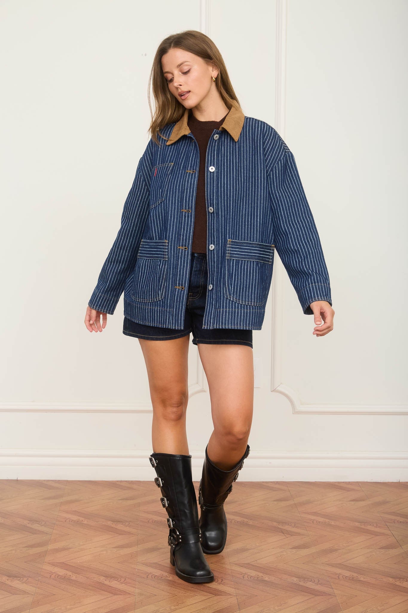 Striped Denim Jacket