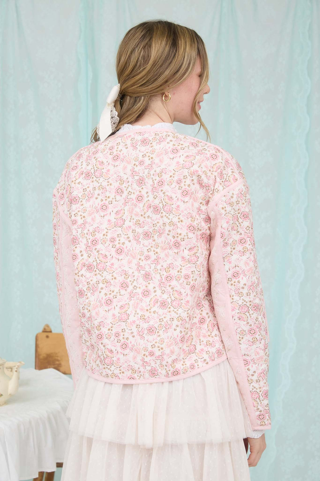 Floral Quilted Jacket - Pink
