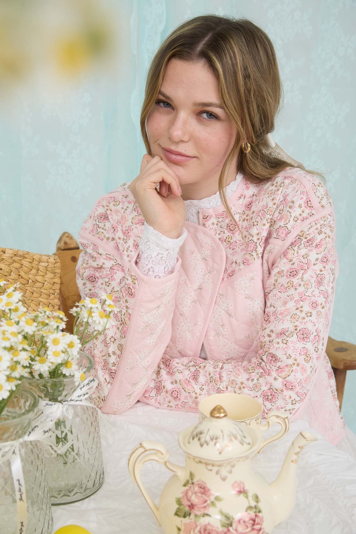 Floral Quilted Jacket - Pink