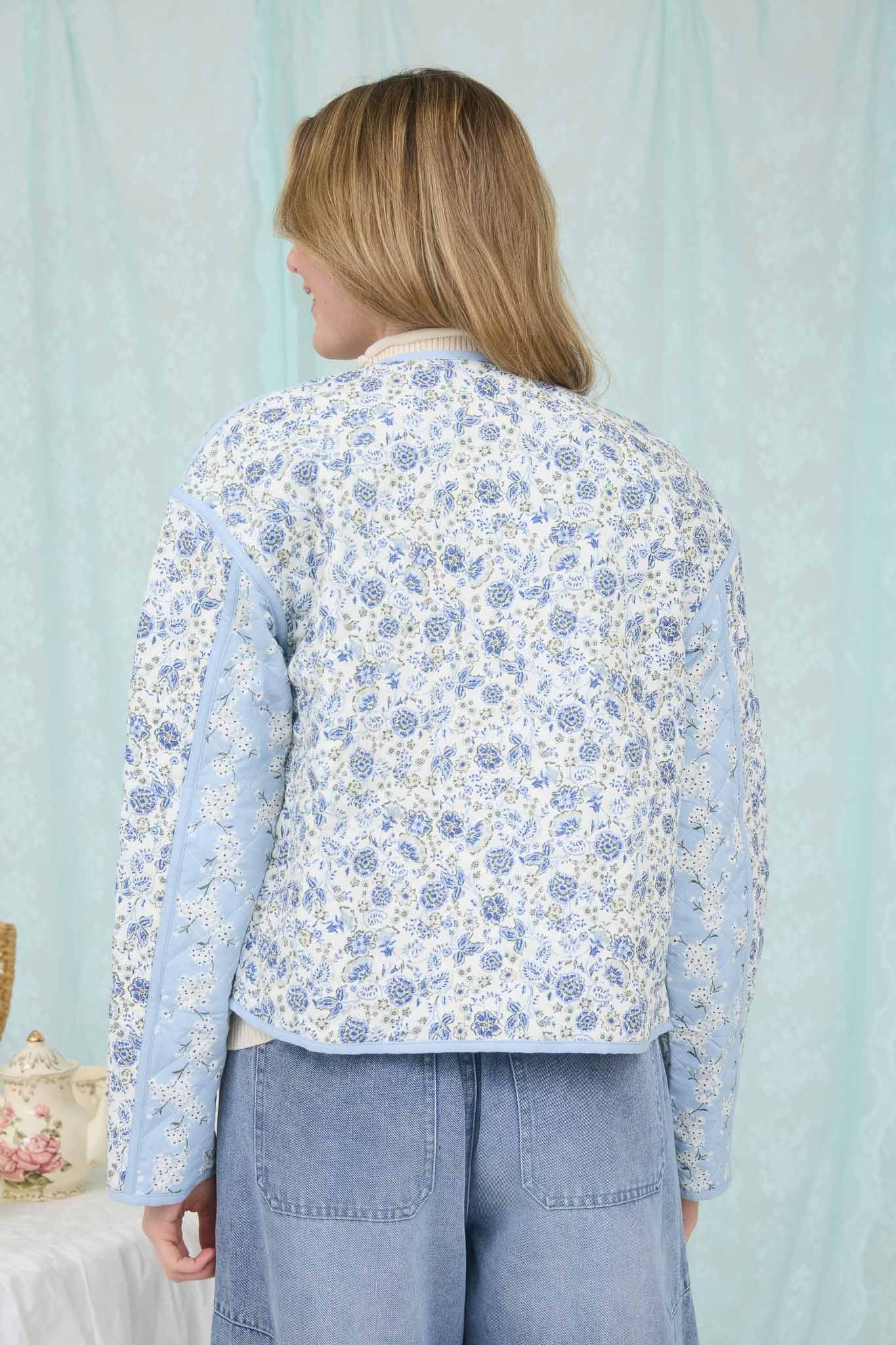 Floral Quilted Jacket - Blue