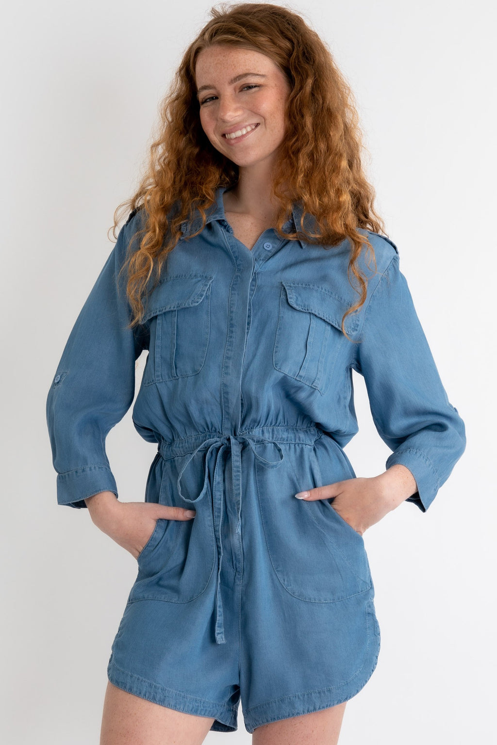 The Bluebell Chambray Romper