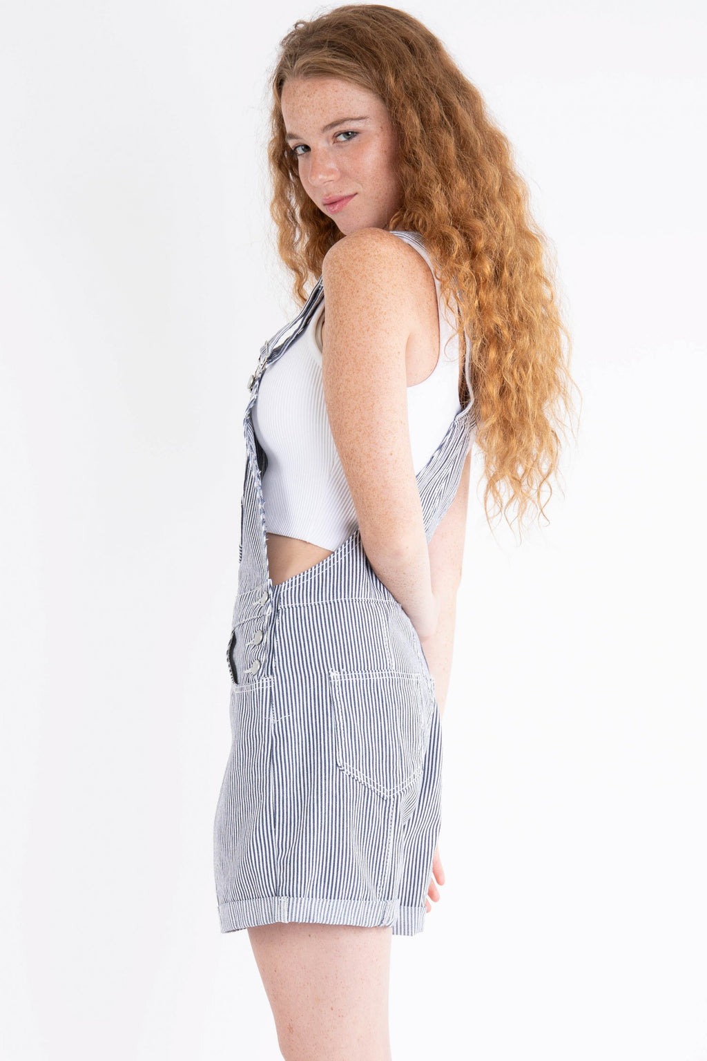 The Camden Stripe Overalls Blue/White