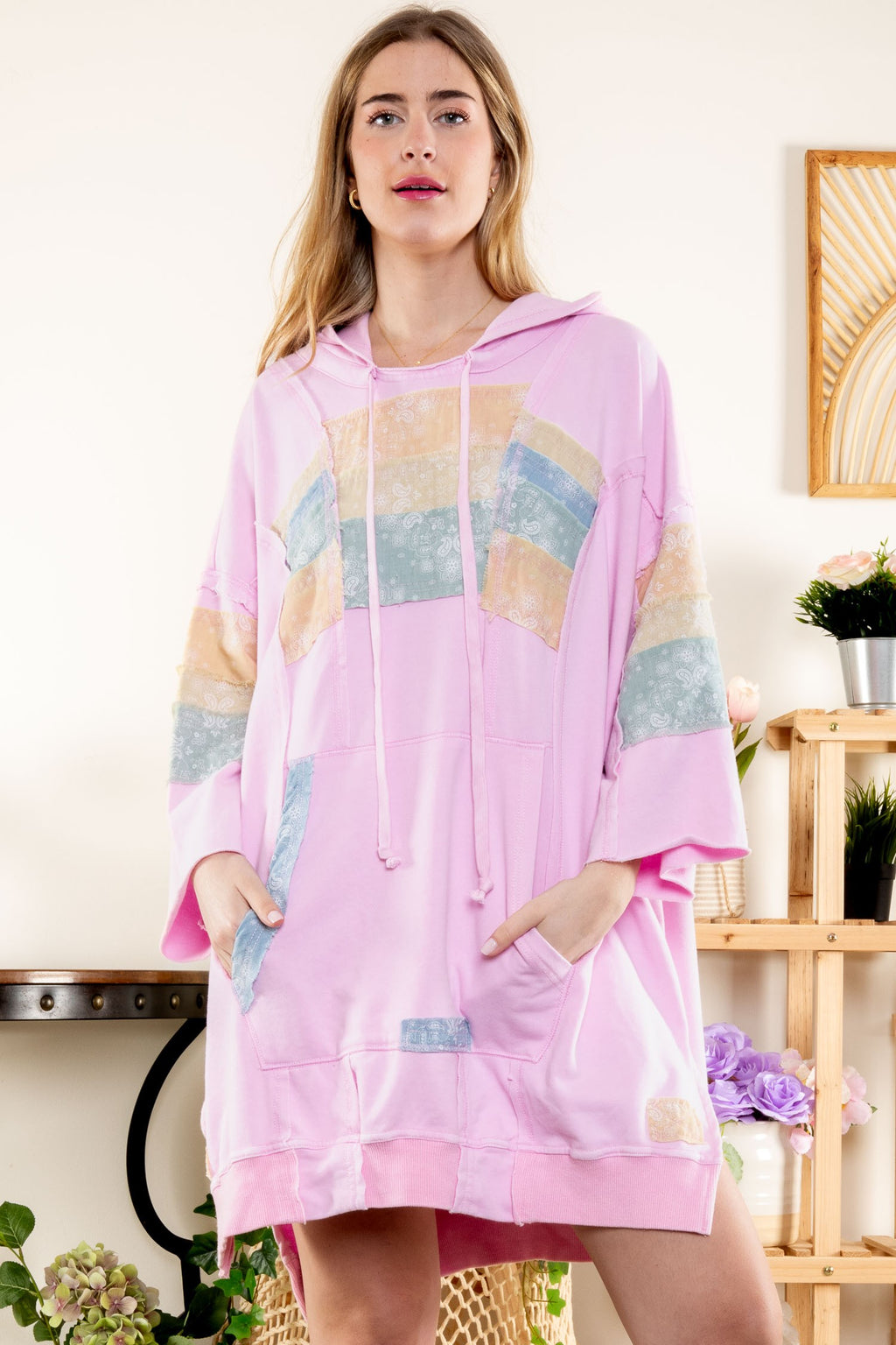 The Haven Patch Hoodie Dress Pink
