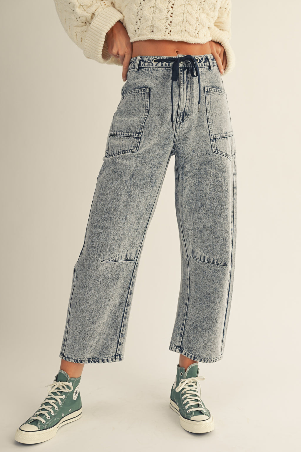 Vintage Wash Barrel Jeans