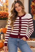 Burgundy Bliss Stripe Cardigan