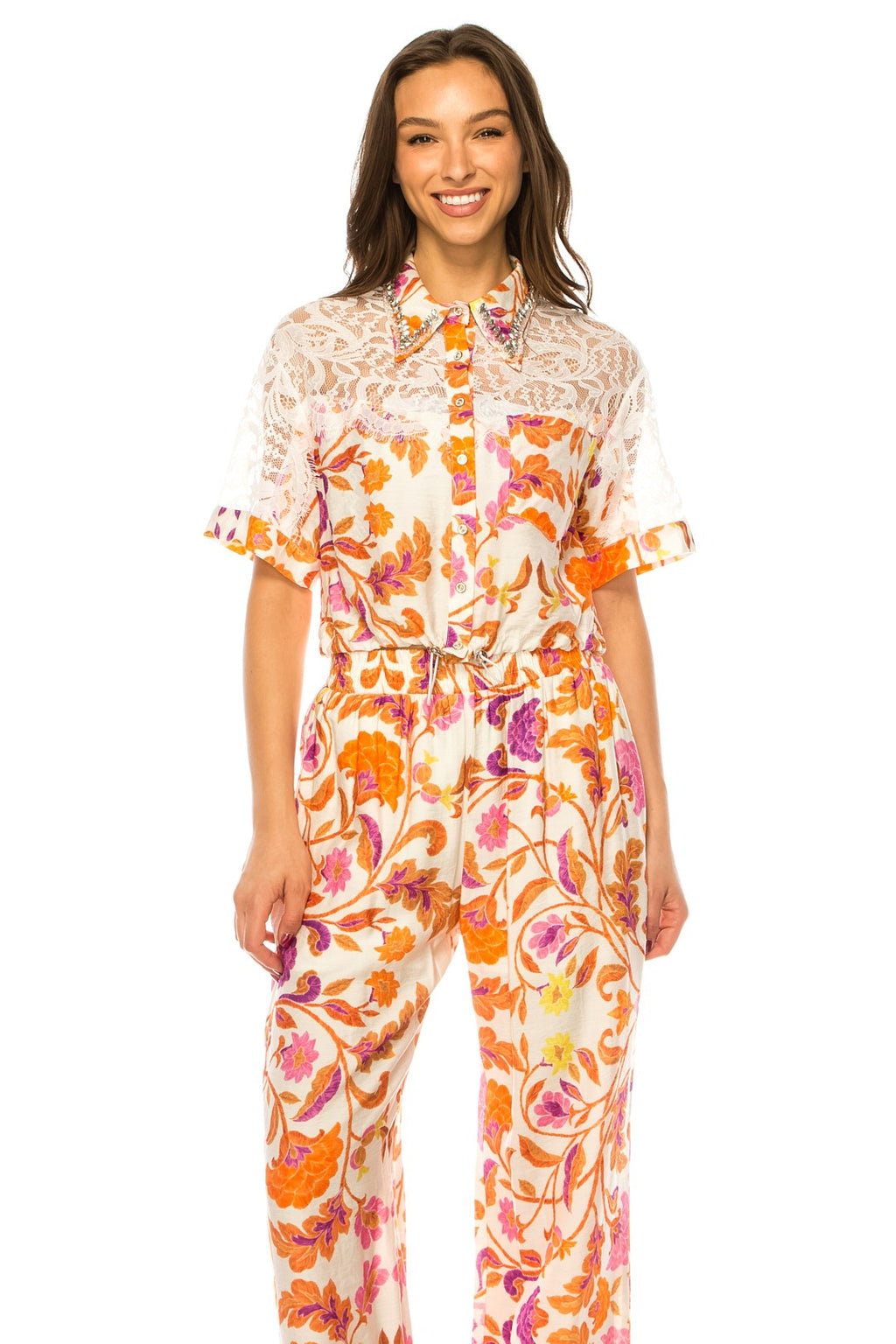 The Blossom Linen Set - Orange