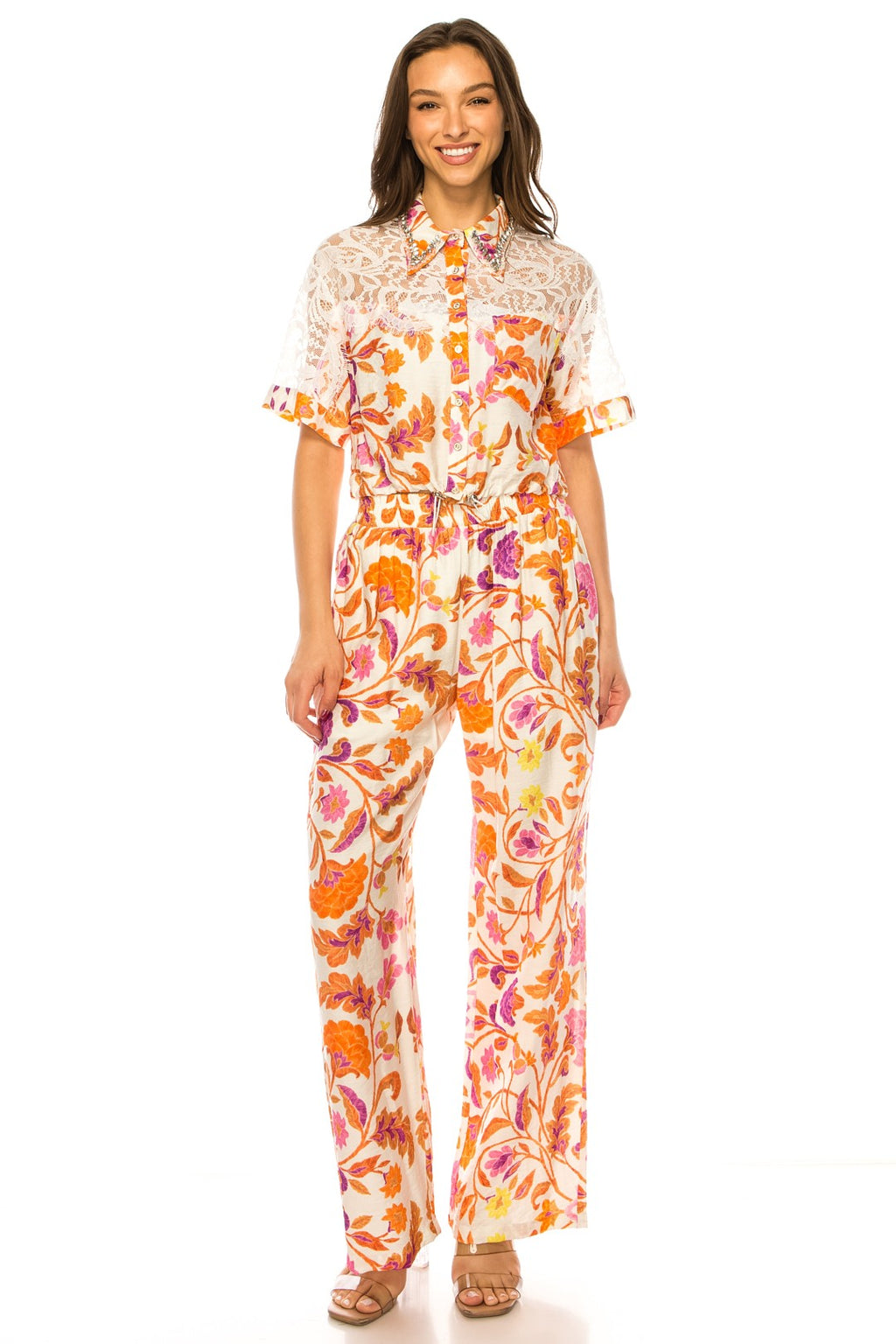 The Blossom Linen Set - Orange