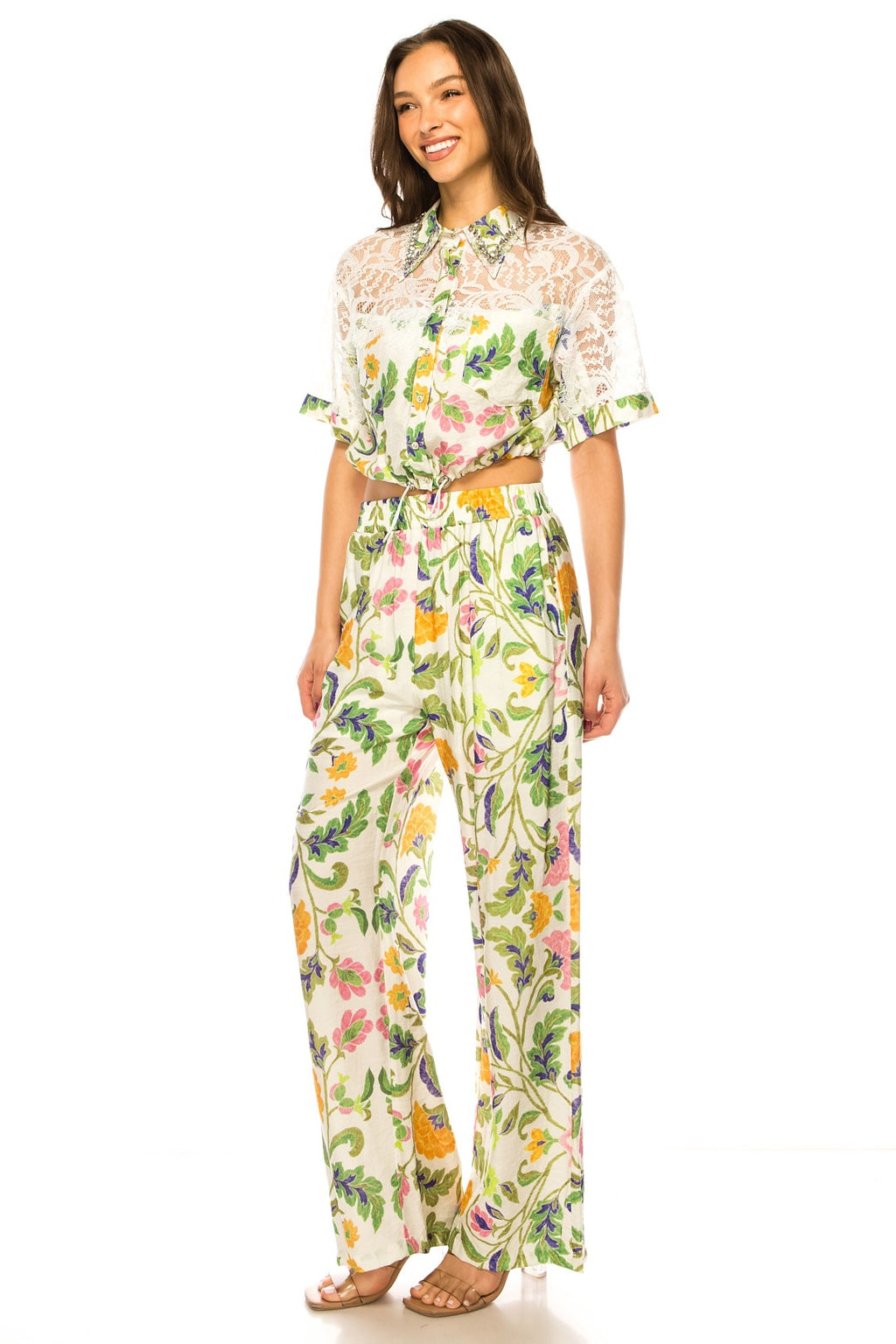 The Blossom Linen Set - Green