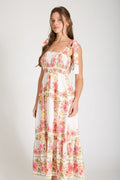 Blossom Breeze Midi Dress Red