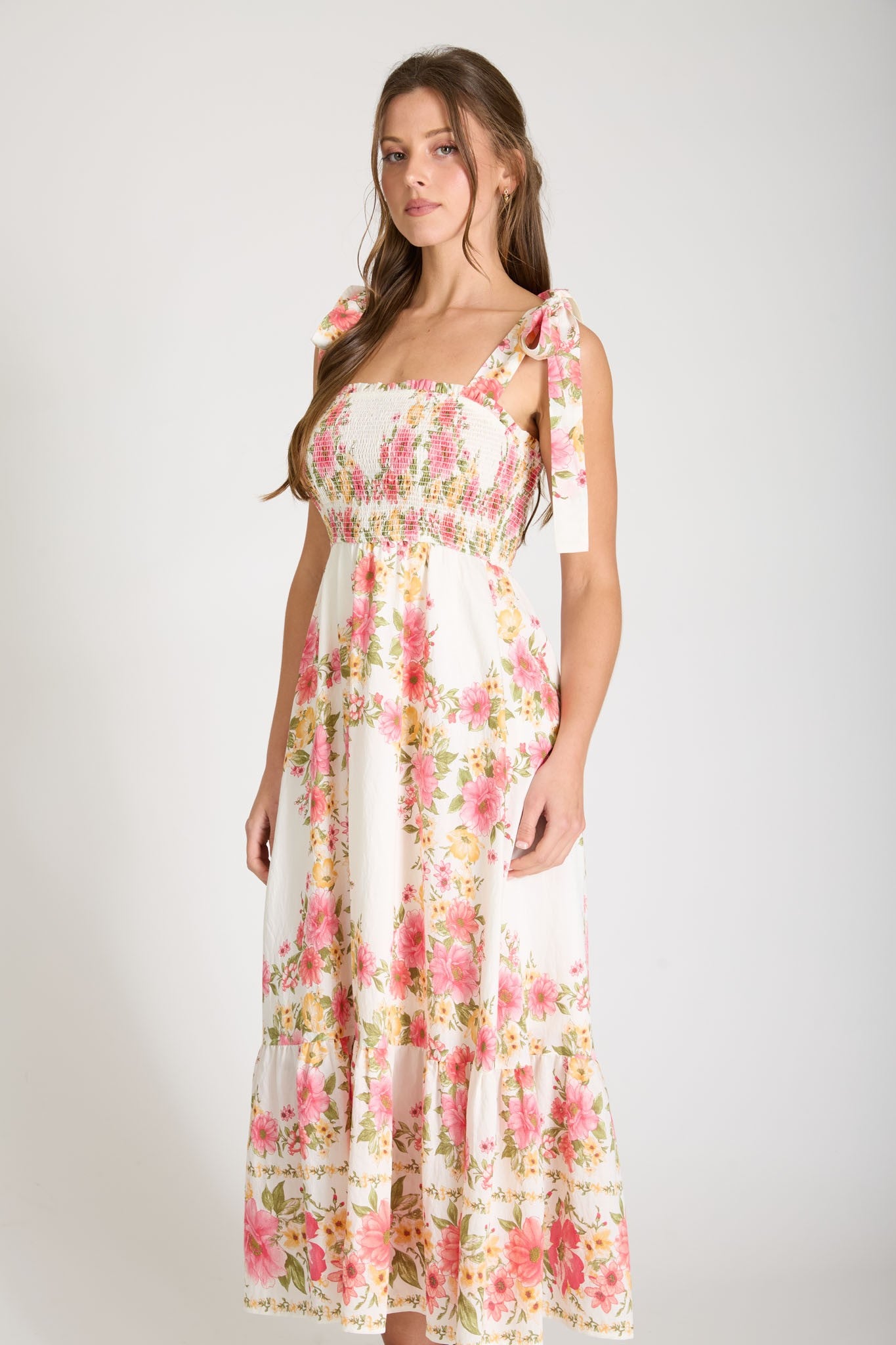 Blossom Breeze Midi Dress Red