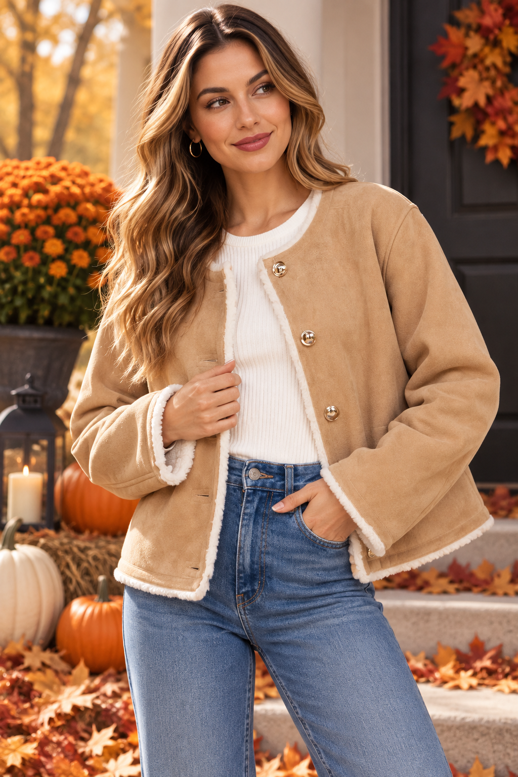 Camel Cozy Shearling Jacket